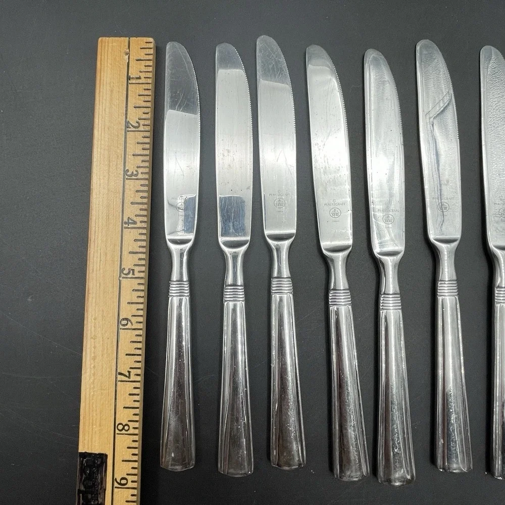 Pfaltzgraff‎ Kenilworth Flatware Lot 7 Dinner Knives Stainless China